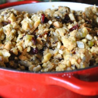 Dad's Holiday Stuffing: https://vedgedout.com/2012/11/19/vedged-out-thanksgiving-menu/